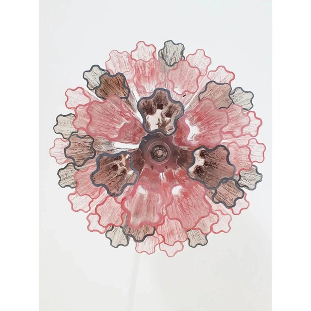 Early 21st Century Fume and Pink Tronchi Murano Glass Chandelier by Simoeng for Simoeng For Sale - Image 5 of 8