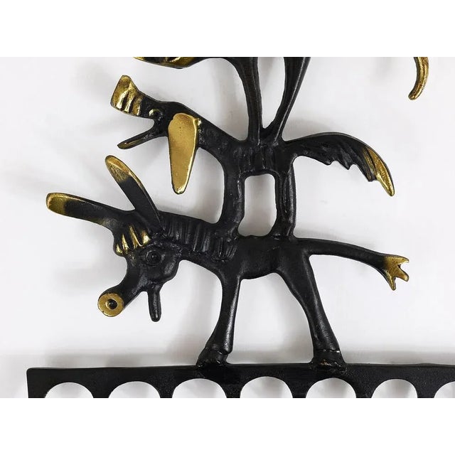 Brass Animal Key Hanger by Walter Bosse for Hertha Baller, Austria, 1950s For Sale - Image 3 of 9
