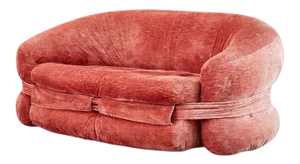 Mid-Century Harvey Probber Burger Bun Pink Velvet Settee