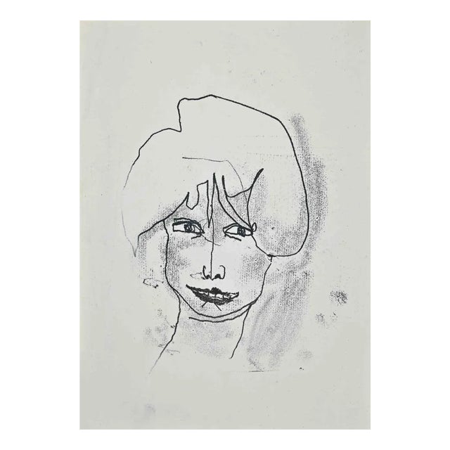 Mino Maccari, Portrait, Original Drawing, Mid-20th Century For Sale
