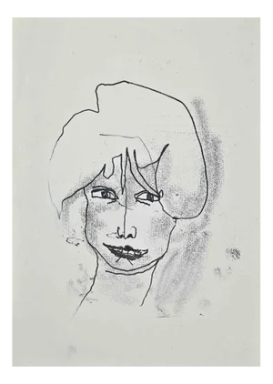Mino Maccari, Portrait, Original Drawing, Mid-20th Century