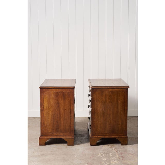 Brown Rare Matched Pair 19th Century Oyster Cut Beside Chests For Sale - Image 8 of 11