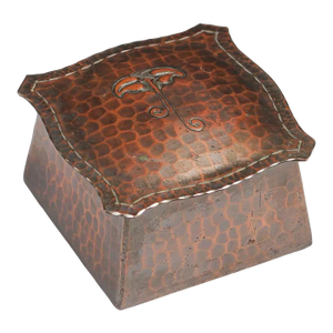 Antique Roycroft Arts & Crafts Hammered Copper Inkwell 1920s