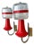 Mid-Century Modern Space Age Red Metal and Clear Ribbed Glass Wall Lights, 1970s, Set of 2 For Sale