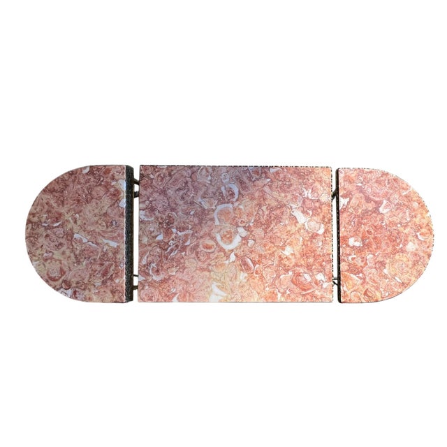 Circa 1940s French tripartite brass table set has reticulated gallery tops, fluted legs and curvedcross stretchers, inset...