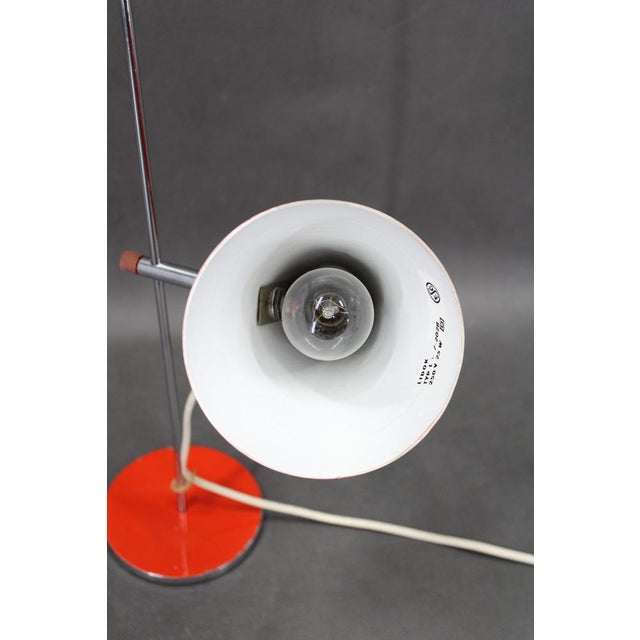 1970s Red Chrome Table Lamp by Josef Hurka, Former Czechoslovakia, 1970s For Sale - Image 5 of 11