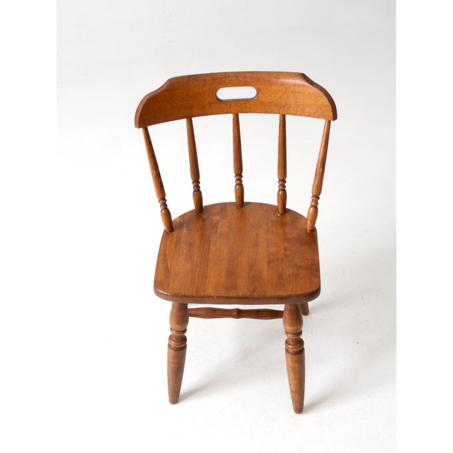 American Mid-Century Early American Style Children's Wood Chair For Sale - Image 3 of 11