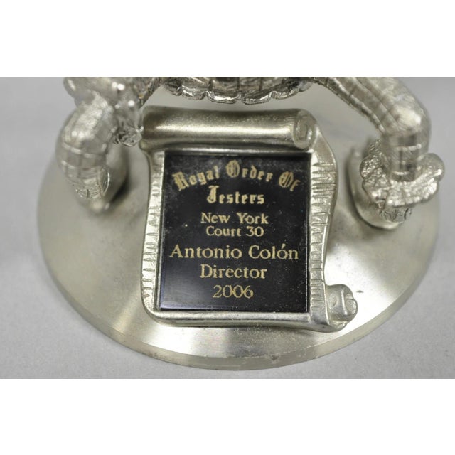 Early 21st Century Vintage Royal Order of Jesters Figural Pewter Metal Award Renaissance Goblet For Sale - Image 5 of 14