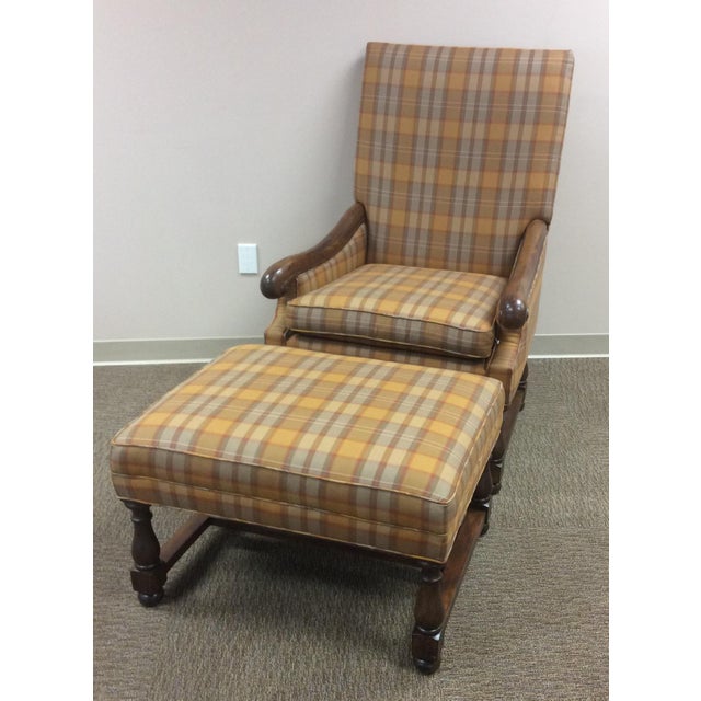 21st Century Pearson Furniture Upholstered Accent Chair & Ottoman