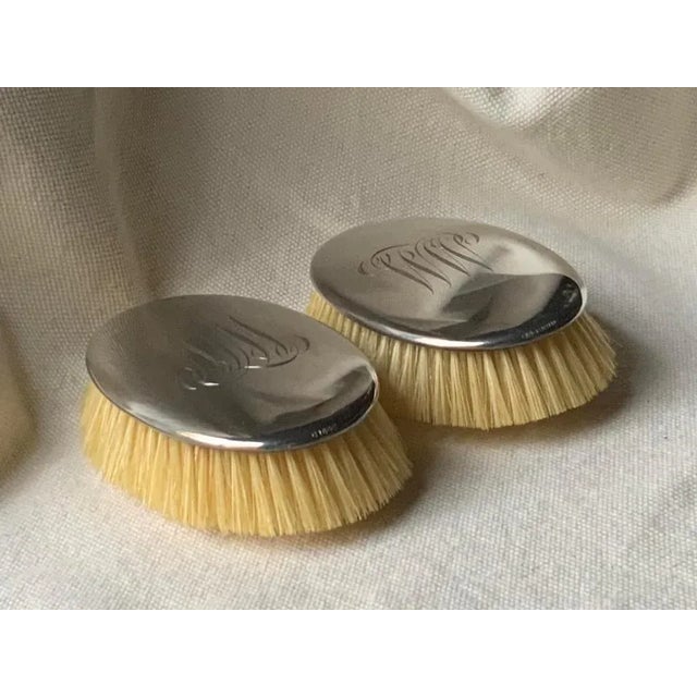 Pair of American Sterling Silver Monogrammed Clothes Brushes - Gentleman's Elegance For Sale - Image 10 of 12