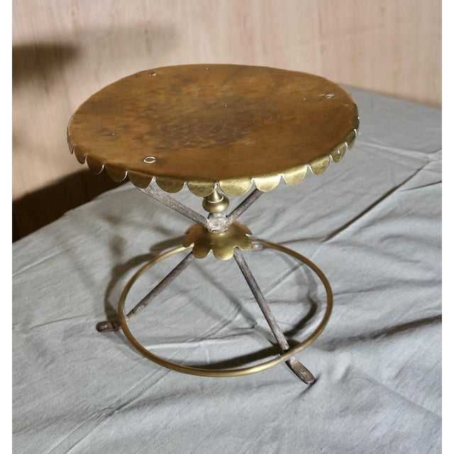 Brass and Iron Trivet Side Table For Sale - Image 5 of 7