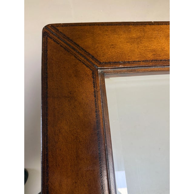 Brown 1990s Vintage Thomasville Leather, Iron, & Glass Top Coffee Table For Sale - Image 8 of 8