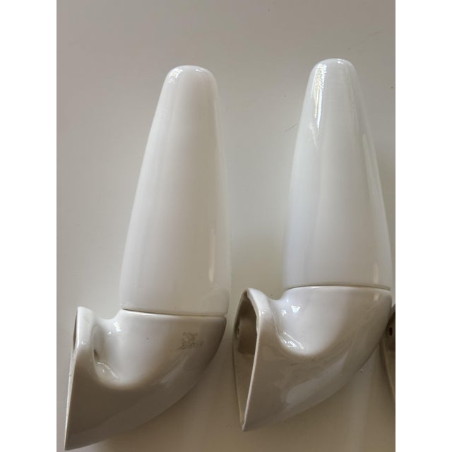 White Swedish Ceramic 6035 Wall Lights by Stig Carlsson for Ifö, 1950s, Set of 3 For Sale - Image 8 of 14