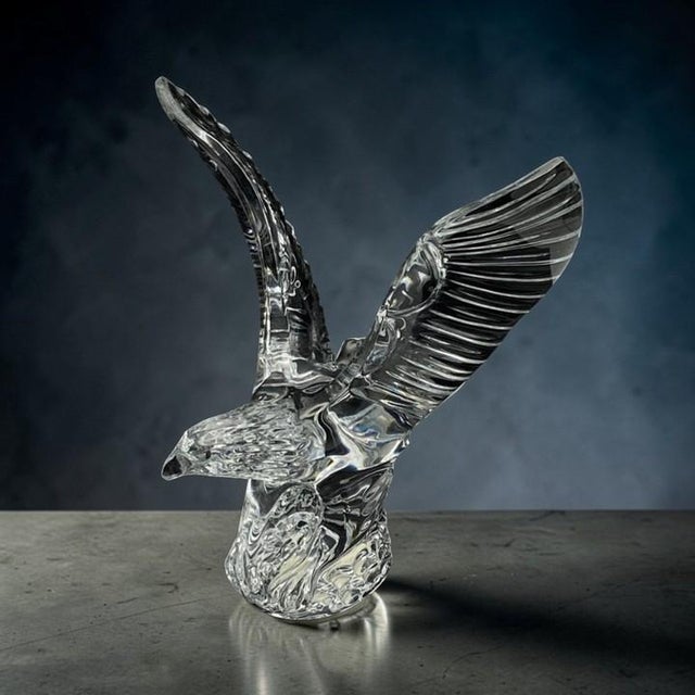 Waterford Crystal Fred Curtis Sculpture/Figurine - Eagle With Outstretched Wings (Vintage, Model #105153) For Sale - Image 18 of 18