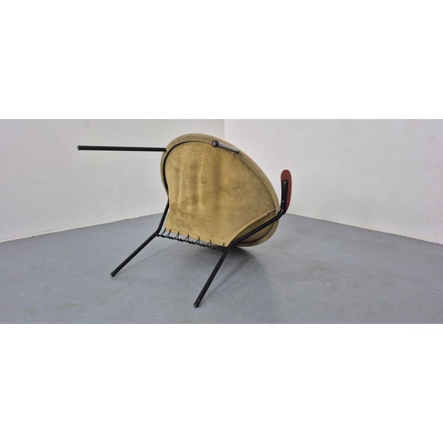 Sueded Balloon Chair by Hans Olsen for Lea Furniture, Denmark, 1950s For Sale - Image 11 of 15