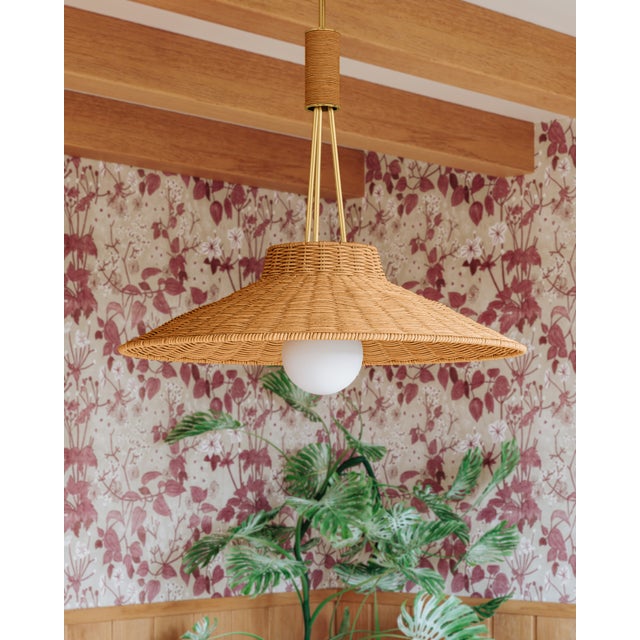 Mitzi Laudine 24.5 in. 1 Light Pendant in Aged Brass Finish For Sale - Image 11 of 11
