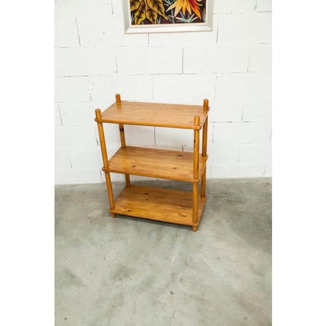 Scandinavian Rectangular Shelf in Pine with Round Pencil Legs, 1960s For Sale - Image 18 of 18