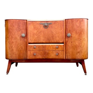 1930s Vintage English Deco Buffet Bar Cabinet For Sale