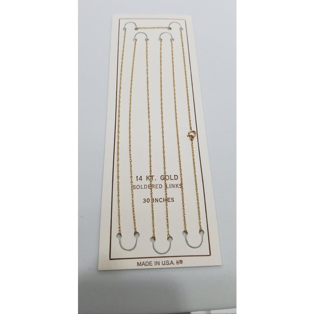 Thin Dainty Solid Gold Rope Chain .95mm 14k Yellow or Rose Gold For Sale - Image 4 of 5