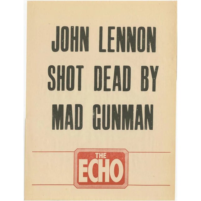 John Lennon Assassination Headline Poster, 1980 For Sale