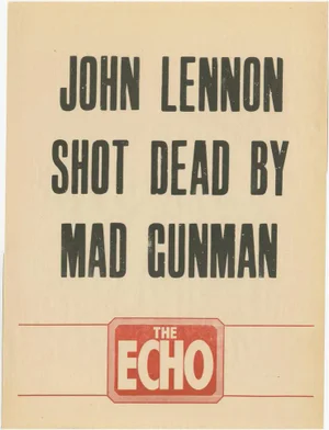 John Lennon Assassination Headline Poster, 1980