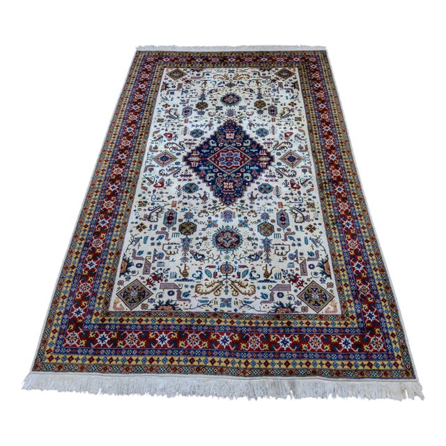 Middle Eastern Hand-Knotted Tabriz Medallion Knot Rug For Sale