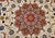 Vintage Persian Tabriz Square Area Rug, Hand-Knotted Wool & Silk, Fine Medallion Floral Pattern, Ivory & Pale Pink, 7x7 For Sale - Image 14 of 16