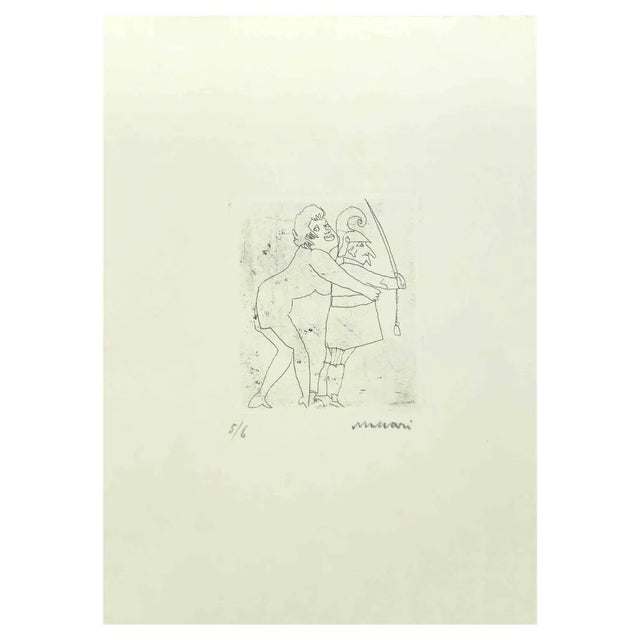 Mino Maccari, Seduction, Etching, Mid-20th Century For Sale