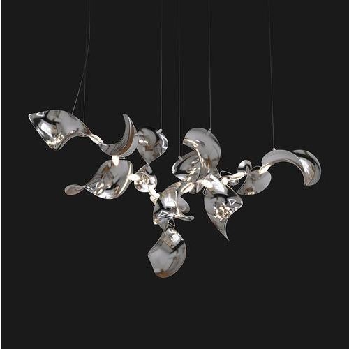 Dune 12 Cluster Chandelier in Silver Anodized Aluminum by Moss Objects For Sale - Image 6 of 18