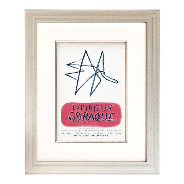 Braque Lithograph 9 Expo Braque 1959 Framed For Sale