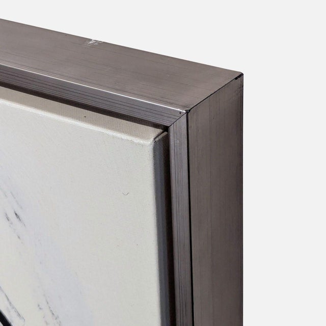 Modern Abstract Black and White Swirl Framed Painting For Sale - Image 4 of 5