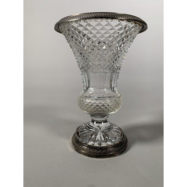 Baluster Vase in Cut Crystal and Silvered Bronze, Charles X Period For Sale - Image 4 of 6