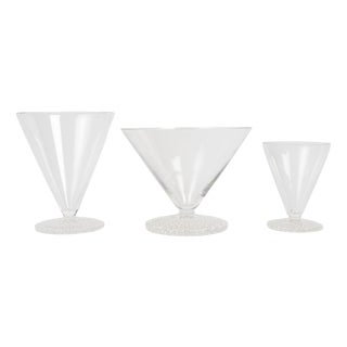 Tokyo Pressed Glass Service by René Lalique for Lalique, 1930, Set of 19 For Sale