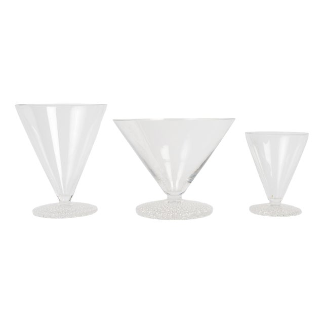 Tokyo Pressed Glass Service by René Lalique for Lalique, 1930, Set of 19 For Sale