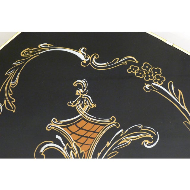 Large Coffee Table with Rococo Decor and Tapered Legs, 1960s For Sale - Image 12 of 14