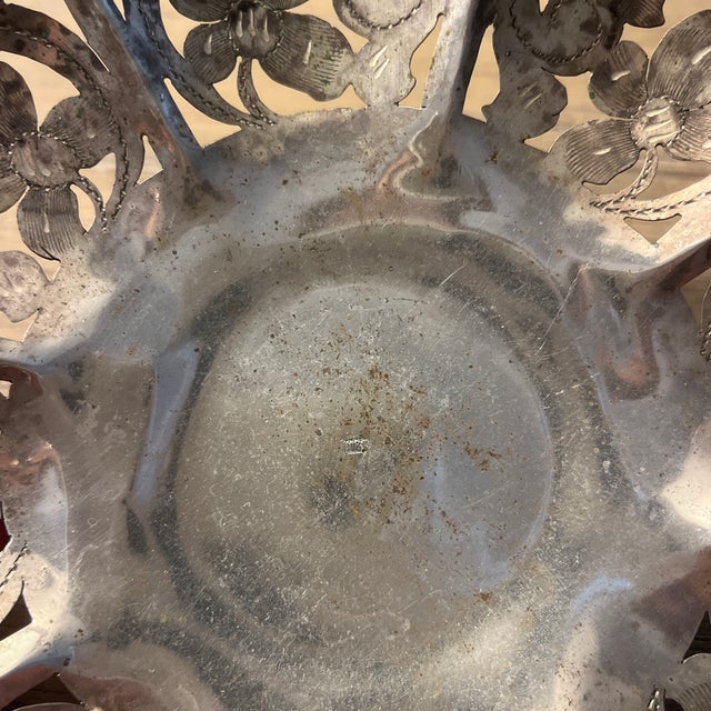 Antique floral design sterling silver plate.