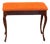 Mahogany Piano Stool in Orange Corduroy with Storage, 1950s For Sale