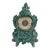 Vintage West German Green & Turquoise Ceramic Mantel Clock, Baroque Rococo Style For Sale