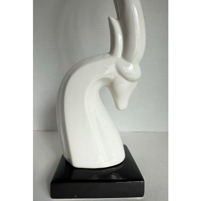 Here is a wonderful gazelle figure in ceramic porcelain, designed with a modern aesthetic in the manner of Haeger or...