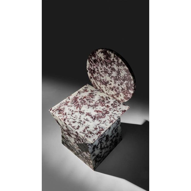Marlene Chair in Epoxy Resin and Leather Fragments by Wedo For Sale - Image 6 of 8
