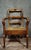 Wood Empire-Style Armchair in Walnut with Woven Straw Seat For Sale - Image 7 of 7