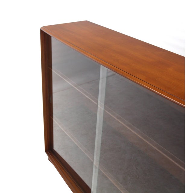 Brown Gibbings for Widdicomb Bookcase with Glass Sliding Doors Mid Century For Sale - Image 8 of 8