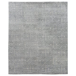 CambraiFlatweaveWoolAqua Rug - 12'x15' For Sale