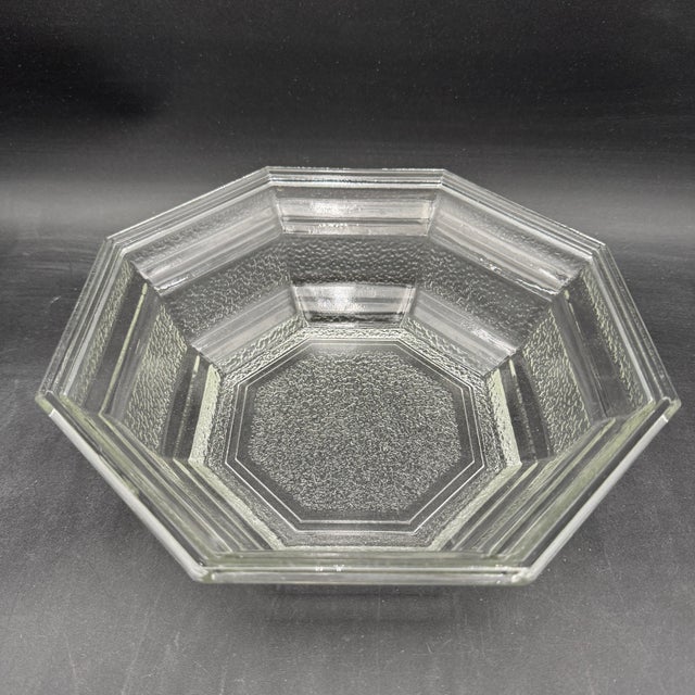 5 Pc Place Setting Octagon Clear Anchor Hocking Dinner, Salad, Bowl, Cup/Saucer For Sale In Dallas - Image 6 of 12