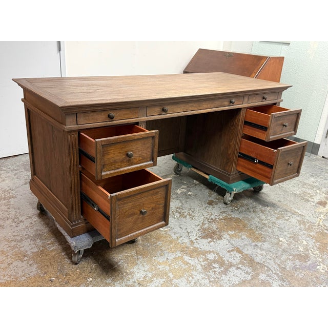2010s Pottery Barn Livingston Executive Desk For Sale - Image 5 of 12