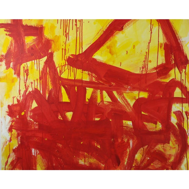 Contemporary Red Run Rhombus, Orginal Abstract Painting by Robbie Kemper For Sale - Image 3 of 6