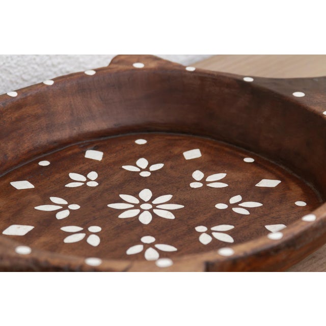 Artisan Floral Painted Wall Art Bowl For Sale - Image 4 of 7