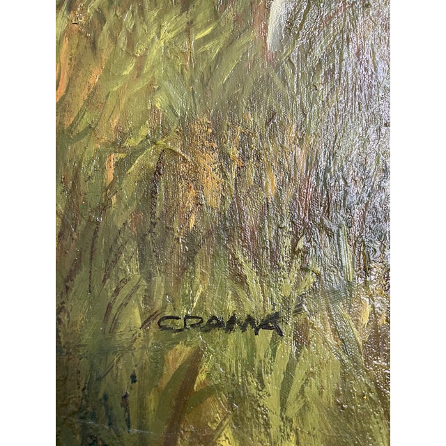 1950’s Original Large Dog Painting of Foxhound Baying Wood-Lined Field Signed Original Frame For Sale In Philadelphia - Image 6 of 7