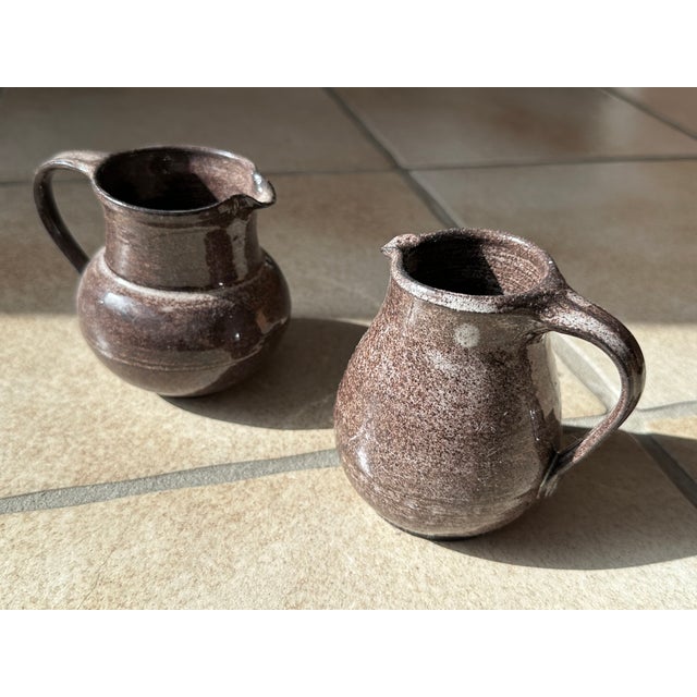 Beige Handmade Ceramic Art Jugs from Serocka, Germany, 1970s, Set of 2 For Sale - Image 8 of 13