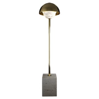 Apollo Floor Lamp in Gilt Metal by Alabastro Italiano For Sale